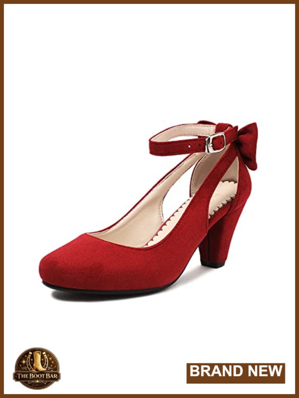 Faux Suede Mary Jane Bow Closed Toe Vintage Pumps Heels 1920s Gatsby Victorian